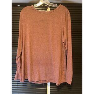 Zeagoo Long Sleeve Top Womens XL Mauve Rose Heathered Stretch Casual Basic